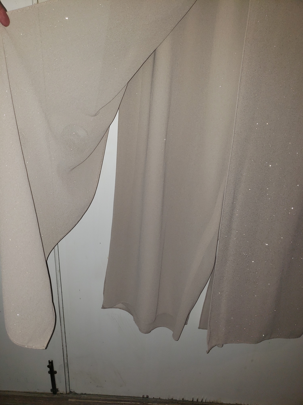 R&M Richards Taupe Sparkle Open-Front Jacket Pant Suit 22W - Picture 5 of 14